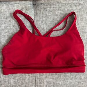 Lululemon energy Longline Bra medium support dark red size 10